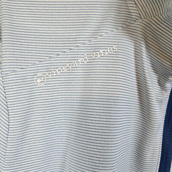 Vineyard Vines On The Go Sankaty Quarter Zip Pullover Men's XL Blue Stripe Golf - Picture 3 of 7